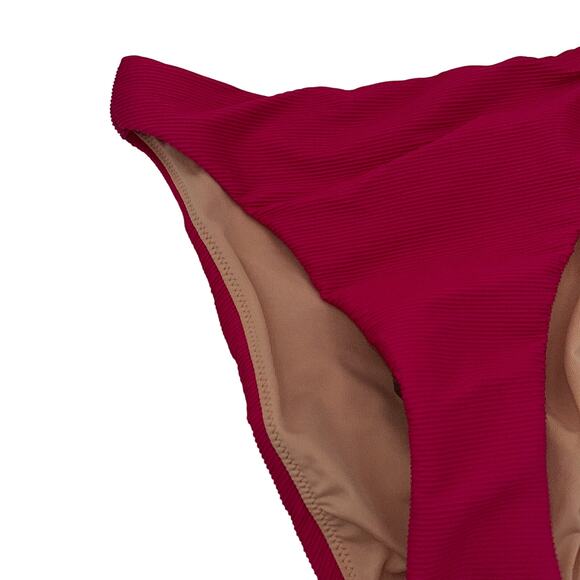 NWT J. Crew Fuchsia High Rise Ribbed Cheeky Bikini Swim Bathing Suit Bottom XS - Picture 3 of 8